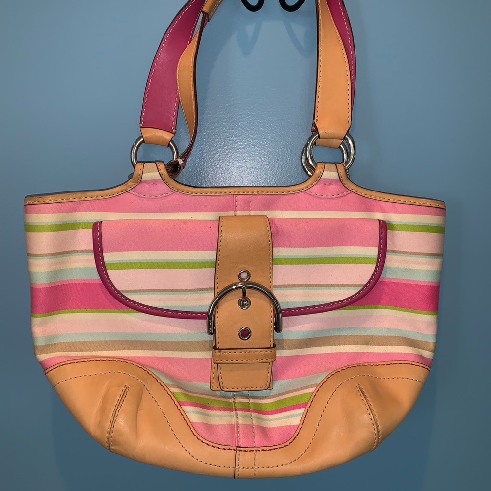 Spring stripe shoulder bag